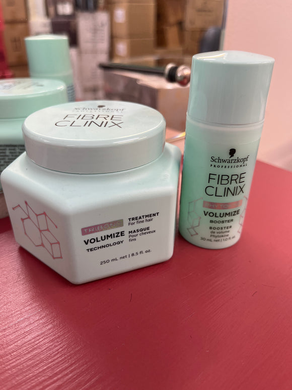 Schwarzkopf Professional Fibre Clinix VOLUMIZE FOR FINE + WEAK HAIR COLOR SAFE Mask plus Booster duo