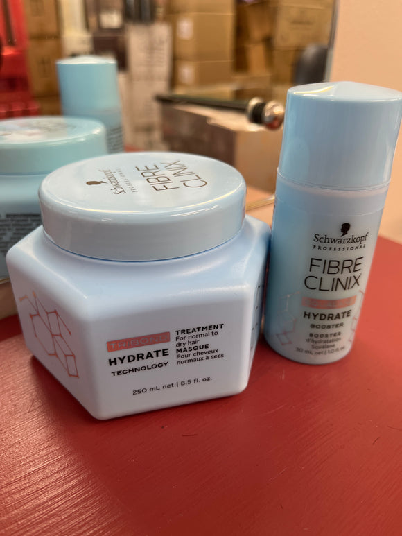 Schwarzkopf Professional Fibre Clinix HYDRATE DRY & BRITTLE HAIR + COLOUR SAFE Mask plus Booster duo
