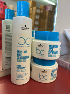 Schwarzkopf Professional BC Bonacure Moisture Kick Shampoo 250ml plus 2 x Moisture kick treatment 200ml