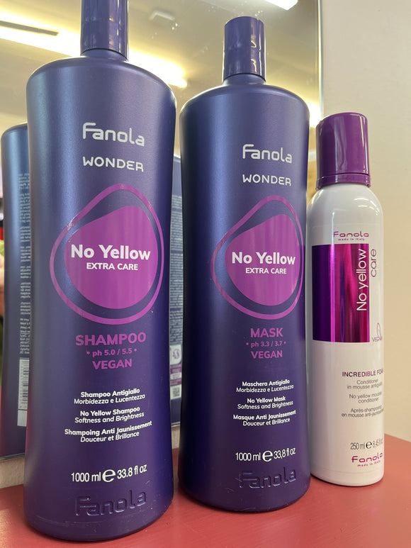 Fanola Wonder No Yellow shampoo & mask litre - 1000ml DUO + Fanola No Yellow Foam