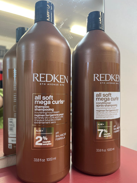 Redken All Soft Mega Curls Shampoo & Conditioner both 1x Litre / 1000ml each