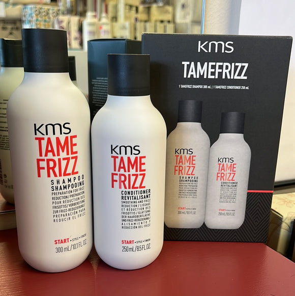 KMS Tame Frizz 300ml SHAMPOO & 250ml CONDITIONER DUO