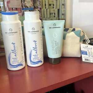 DE LORENZO Allevi8 Shampoo Conditioner plus Barrel Wave Pack includes make up bag