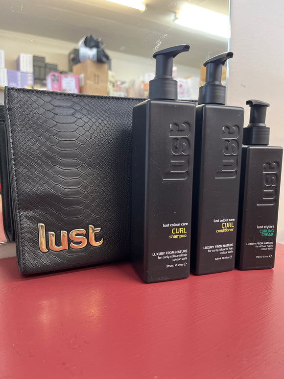 Lust Curl Trio Gift shampoo conditioner plus curling cream Pack