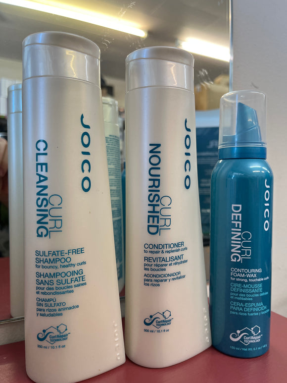 JOICO CURL shampoo , Conditioner 300ml each plus JOICO CURL DEFINING CONTOURING FOAM-WAX 150ml