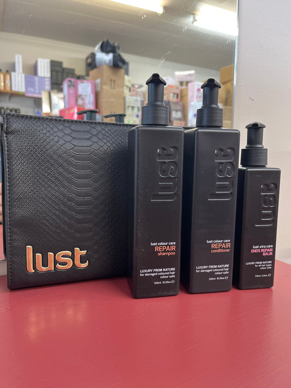 Lust Repair Shampoo Conditioner & Ends Repair Balm Trio Pack