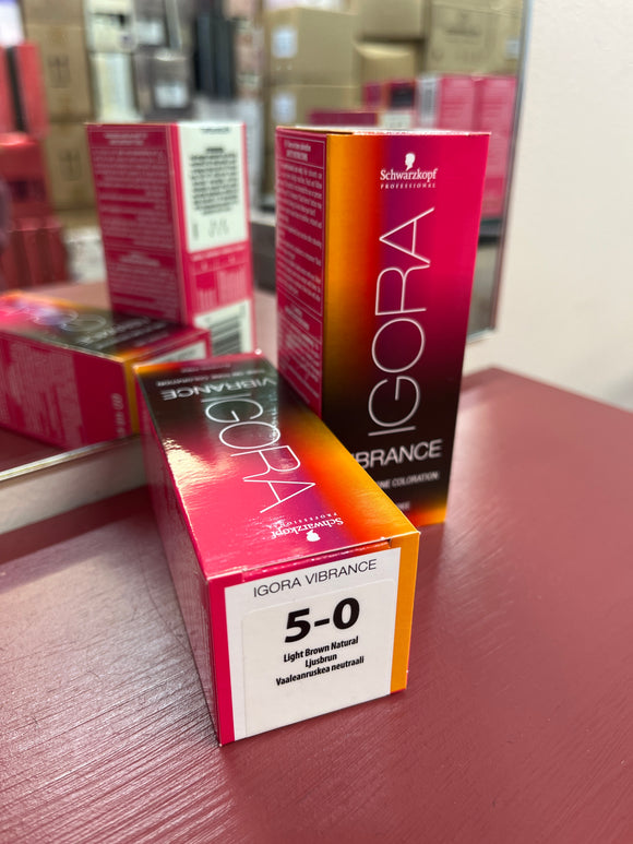 Schwarzkopf Igora Vibrance Tone-On-Tone Coloration 5-0 Light Brown Natural 60ml each 2x bottles
