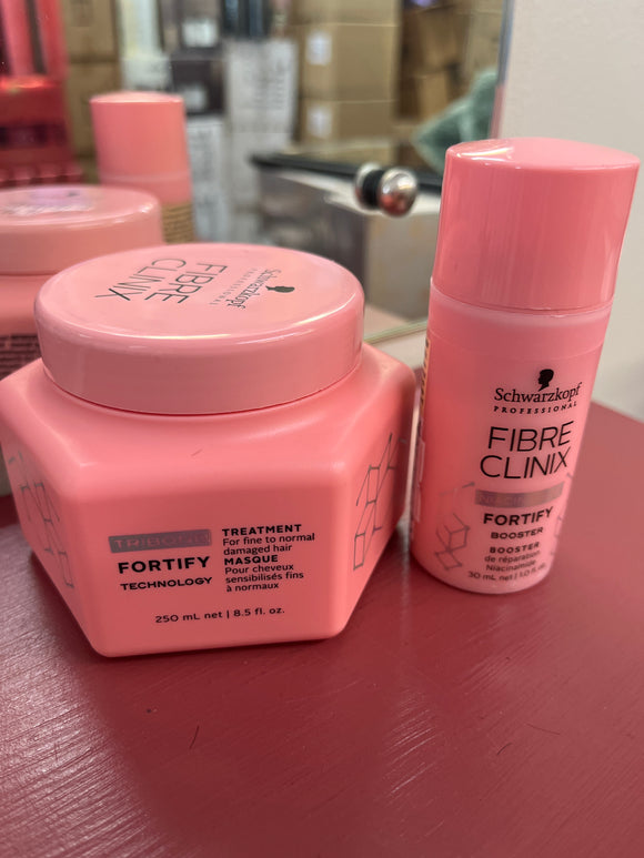 Schwarzkopf Professional Fibre Clinix FORTIFY FOR DAMAGED & OVER PROCESSED HAIR + COLOUR SAFE Mask plus Booster duo