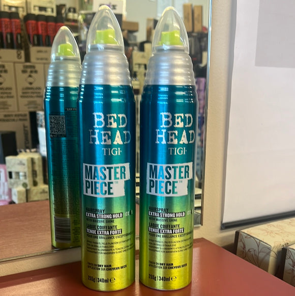 TIGI Bed Head Masterpiece Shiny Hairspray for Strong Hold and Shine 2 x Tins both  340ml