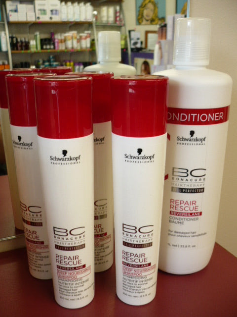 Schwarzkopf BC Repair Rescue - Damaged THICK TO NORMAL Hair 4 X Shampoo & LITRE Conditioner Bundle deal