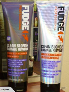 Fudge Clean Blonde Damage Rewind Violet Toning Shampoo & Conditioner DUO