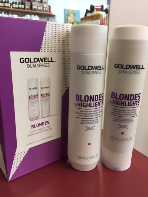 Goldwell Dualsenses Blonde And Highlights Anti-Yellow Shampoo & Conditioner Duo Set