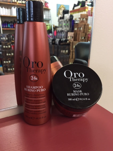 Fanola Oro Therapy Rubino Puro Keratin Shampoo & Mask DUO COLOURED HAIR