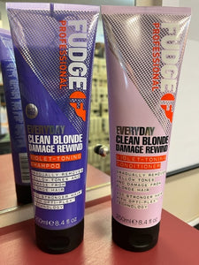 Fudge Clean Blonde EVERYDAY Damage Rewind Violet Toning Shampoo & Conditioner DUO