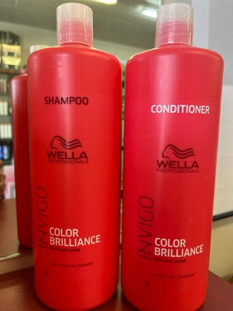 Wella BRILLIANCE Shampoo & Conditioner DUO BOTH 1 LITRE EACH FOR COLORED HAIR
