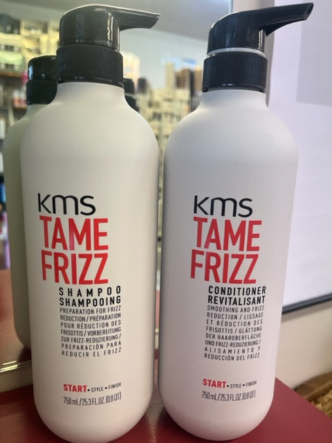 KMS 750ml Tame Frizz SHAMPOO & CONDITIONER DUO WITH A PUMPS