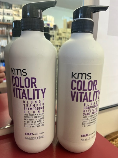 KMS 750ml Colour Vitality BLONDE SHAMPOO & CONDITIONER DUO WITH A PUMPS