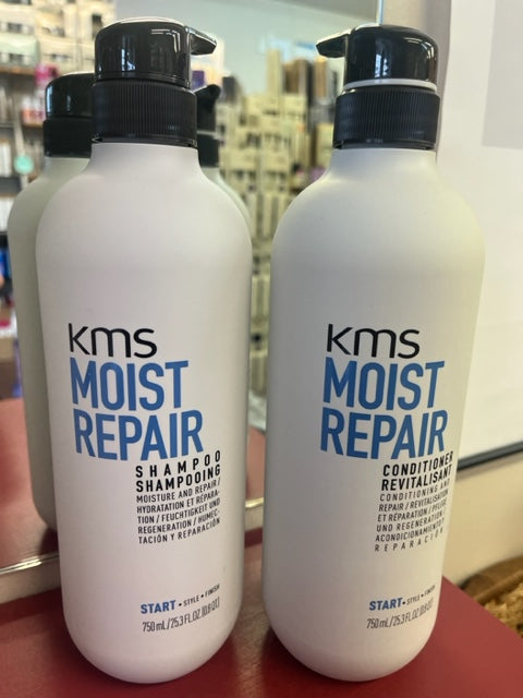 KMS 750ml Moist Repair SHAMPOO & CONDITIONER DUO WITH A PUMPS