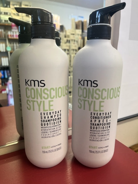 KMS Conscious Style Everyday 750ML SHAMPOO & CONDITIONER DUO WITH A PUMPS