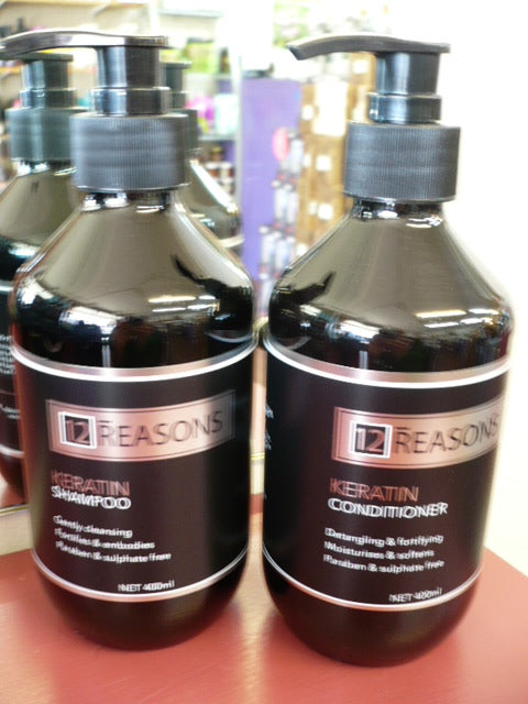 12Reasons KERATIN Shampoo & Conditioner duo BIG 400ml each with pumps