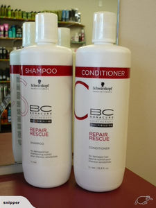 Schwarzkopf BC Repair Rescue For Damaged Hair Shampoo & Conditioner DUO LITRE